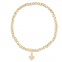 extends classic pattern 3mm bracelet with signature cross gold charm