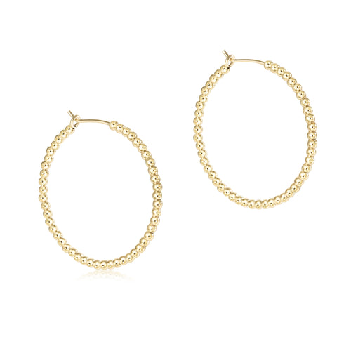 beaded gold hoop 2mm bead gold 1.25 inch