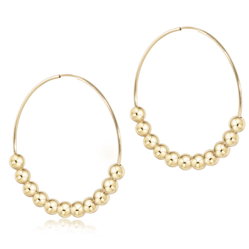 classic beaded bliss hoop earring 6mm gold