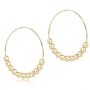 classic beaded bliss hoop earring 6mm gold