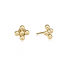 classic beaded signature cross stud earring 3mm bead gold