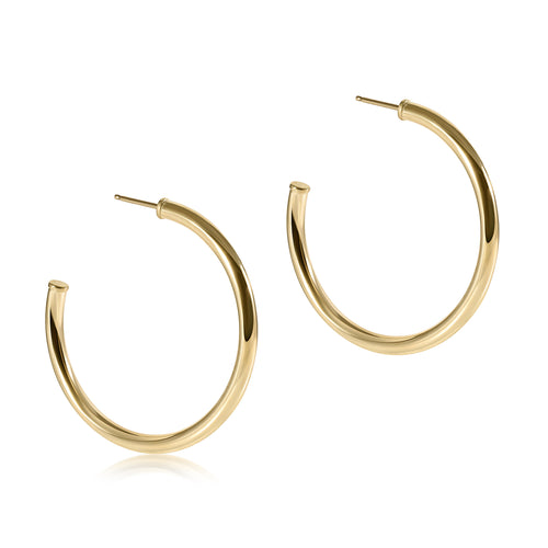 round gold post hoop 3mm