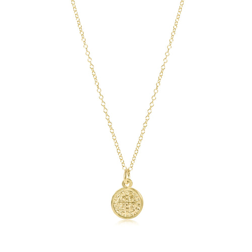gold 16" necklace with blessing small gold charm