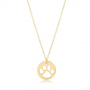 gold 16" necklace with gold paw print