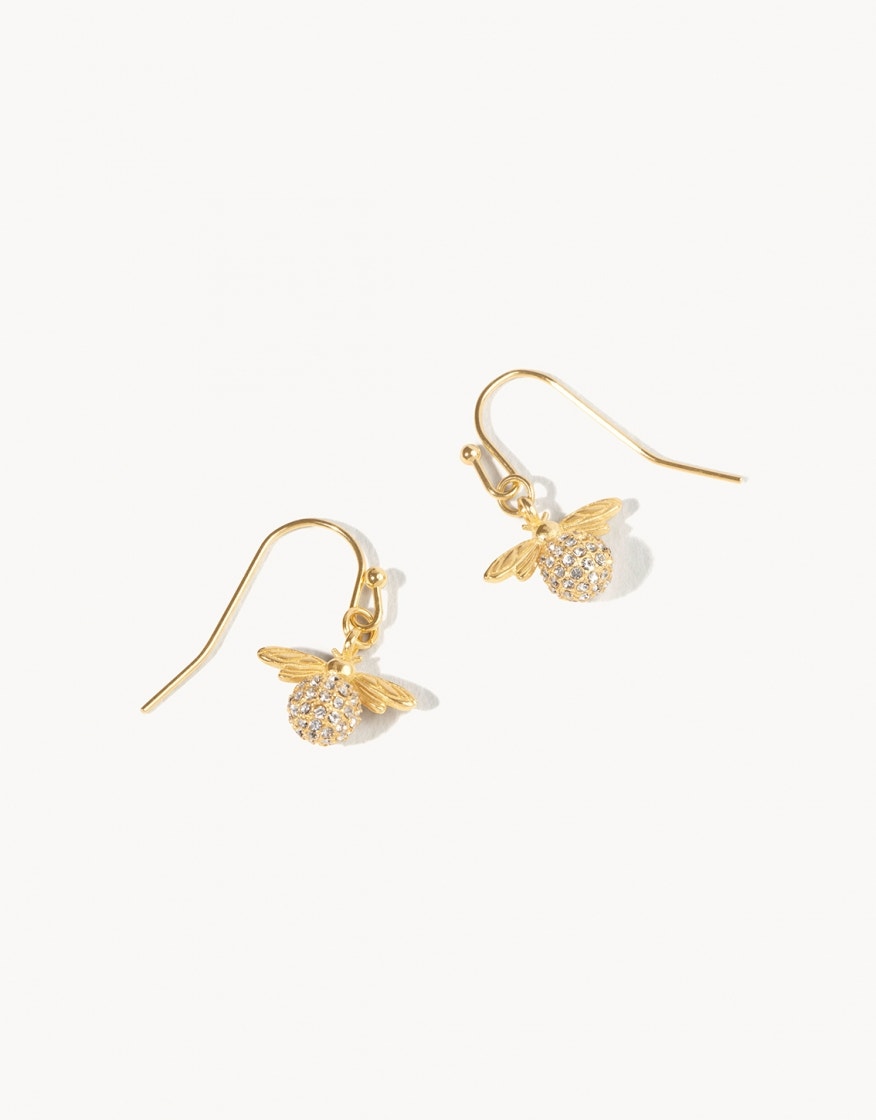 Sparkly Bee Drop Earings