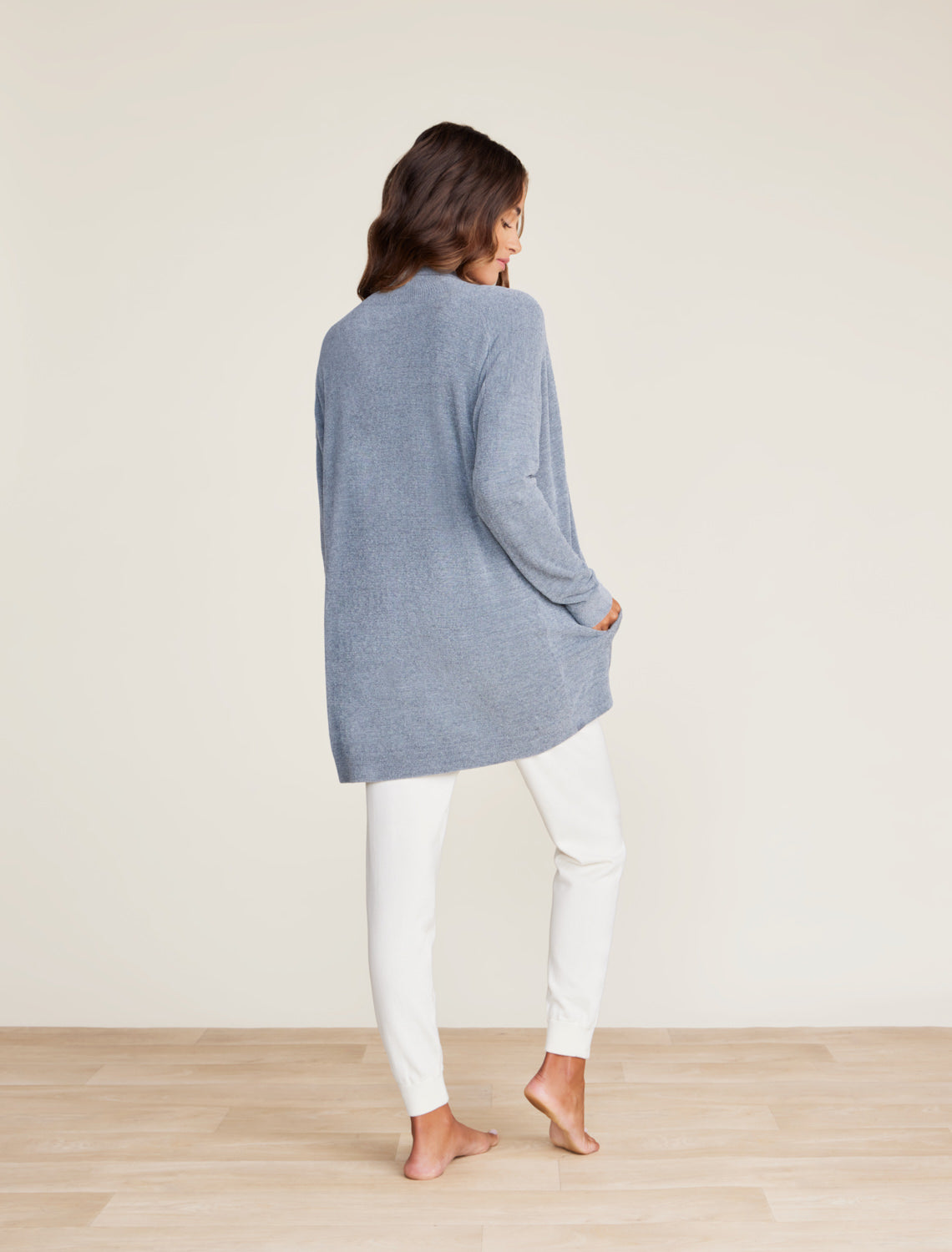 CozyChic Ultra Lite Shawl Pointelle Cardi Dolphin