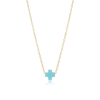 gold 16" necklace with signature cross gold