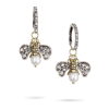 Crystal Honeypearl Bee Dangle Earrings