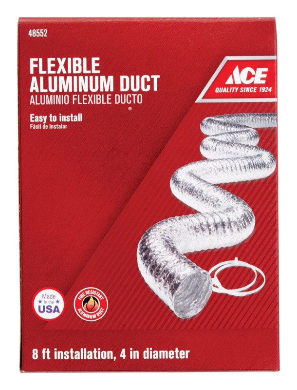 Ace 96 in. L X 4 in. D Silver Aluminum Dryer Vent Duct