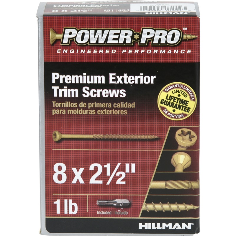 Hillman Power Pro Premium Exterior Trim Screws no 8 x 2-1/2" 1 lb