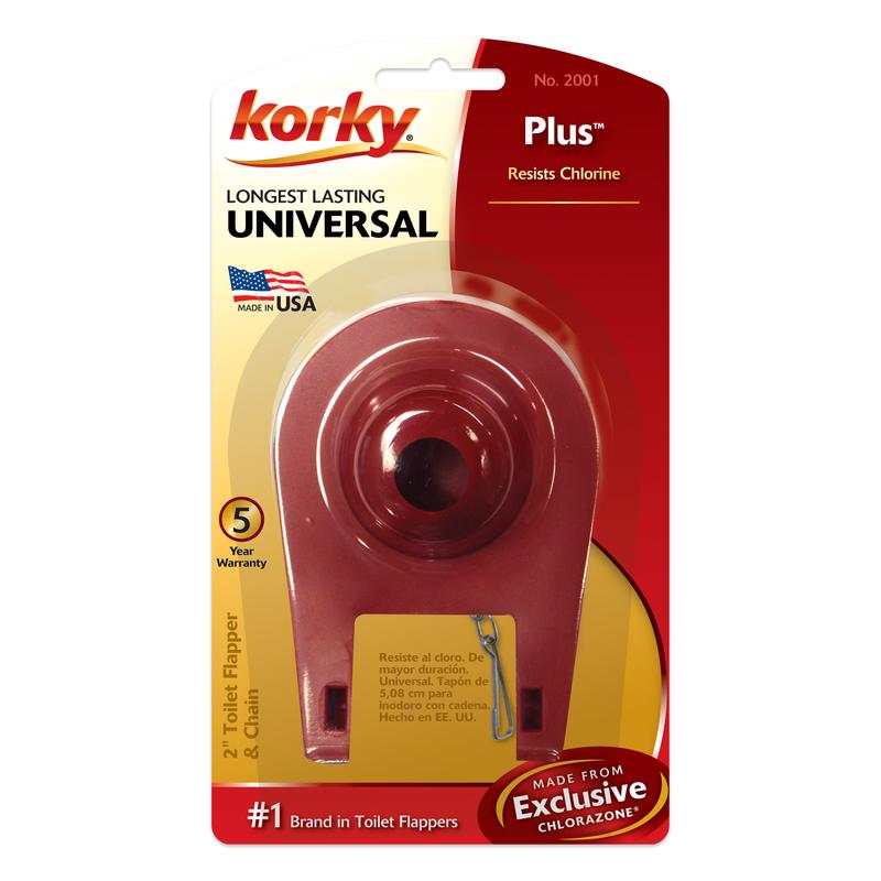 Korky Plus Universal 2 Inch Toilet Flapper Red