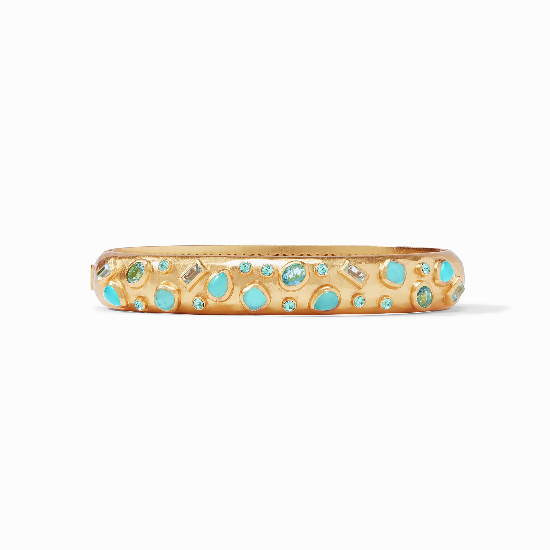 Antonia Mosaic Hinge Bangle Iridescent Bahamian Blue