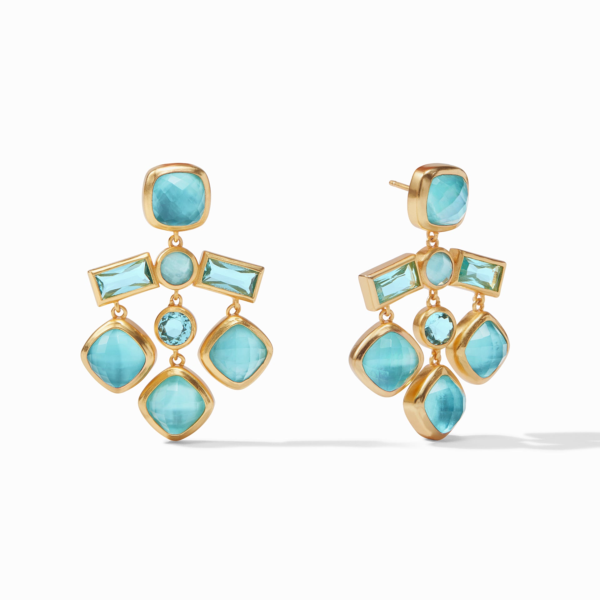 Antonia Chandelier Earring Iridescent Bahamian Blue