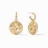 Antonia Mosaic Hoop & Charm Earring Iridescent Clear Crystal