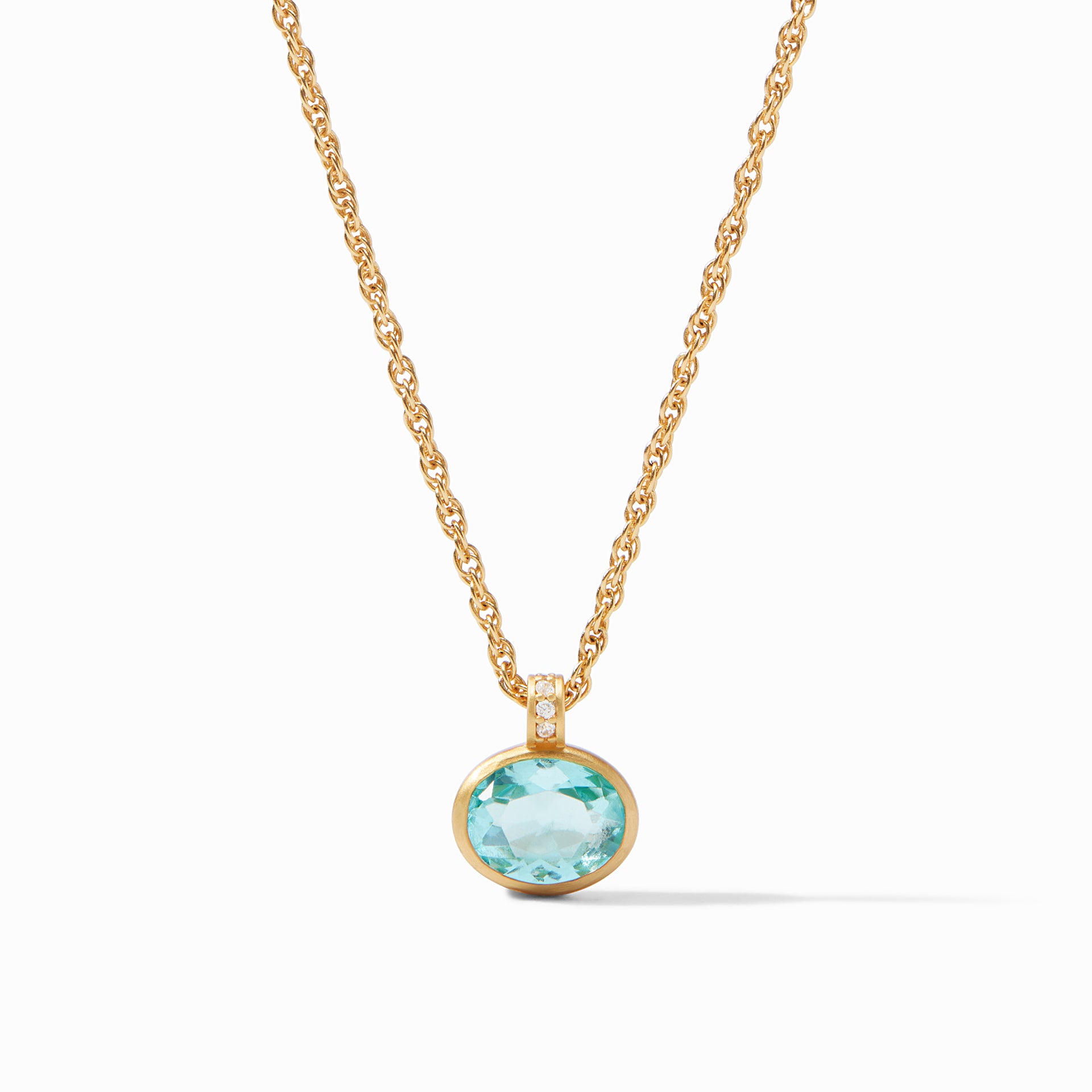 Antonia Solitaire Necklace Bahamian Blue