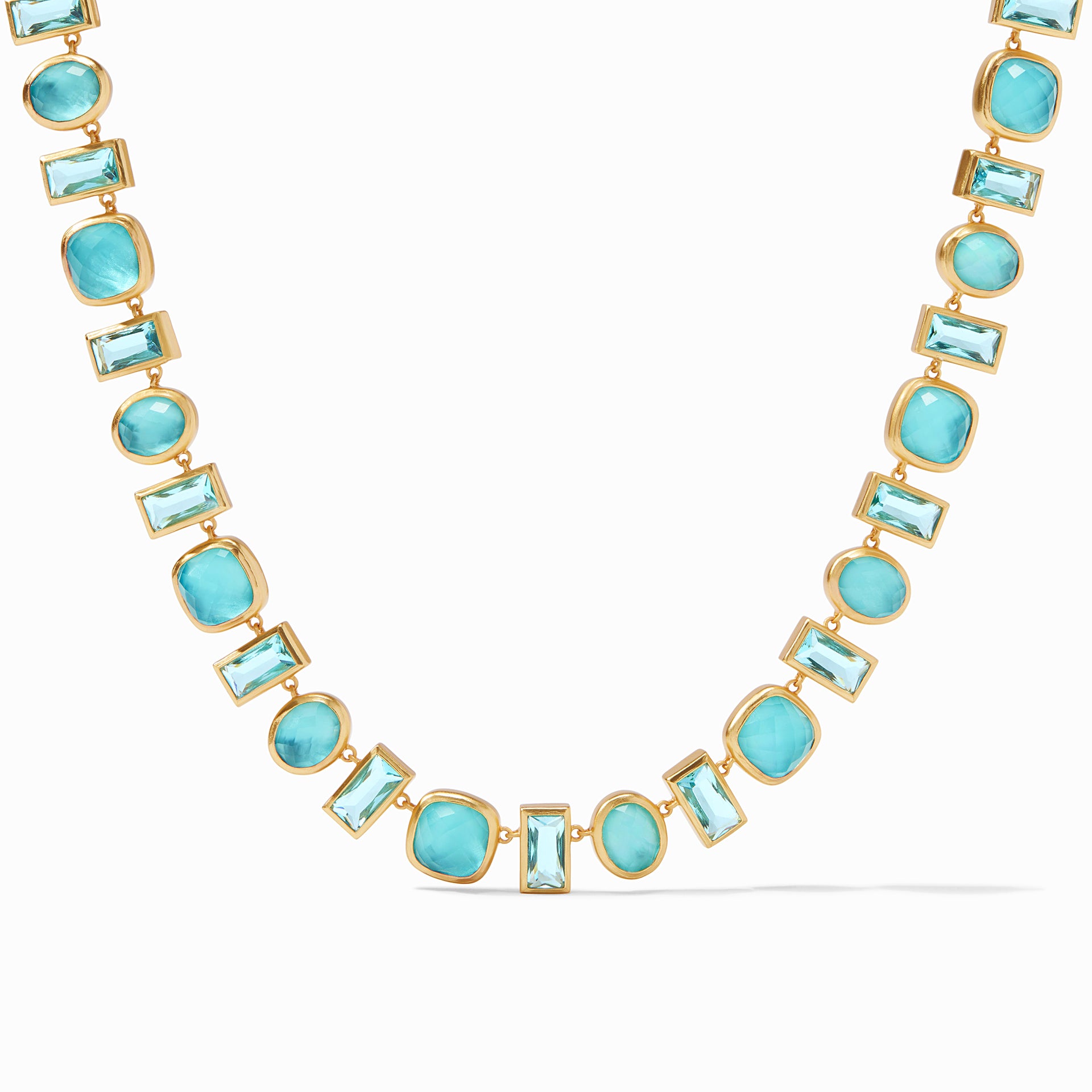 Antonia Tennis Necklace Iridescent Bahamian Blue