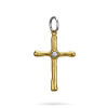 Poetic Cross with Pearl Pendant Ceramic Coated Brass