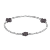 signature cross 2mm sterling silver bracelet charcoal