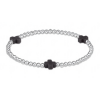 signature cross 3mm sterling silver bracelet charcoal