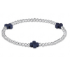 signature cross 3mm sterling silver bracelet navy