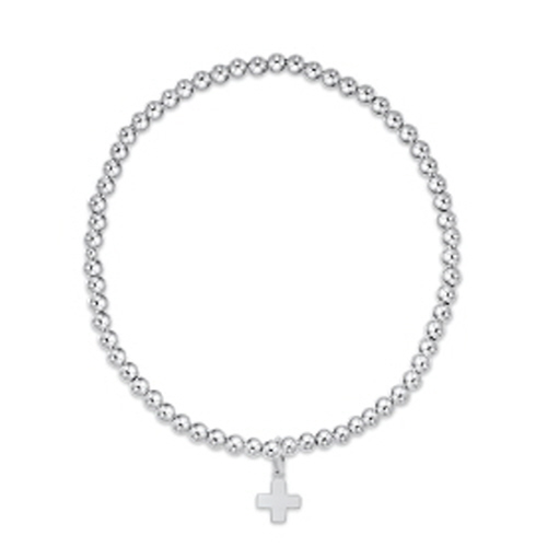 	classic pattern 3mm sterling silver bracelet with signature cross sterling