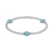 signature cross 3mm sterling silver bracelet turquoise