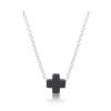sterling silver 16" necklace with signature cross charcoal