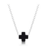 sterling silver 16" necklace with signature cross onyx