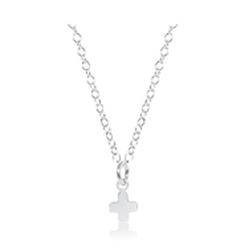 sterling silver 16" necklace with signature cross small sterling