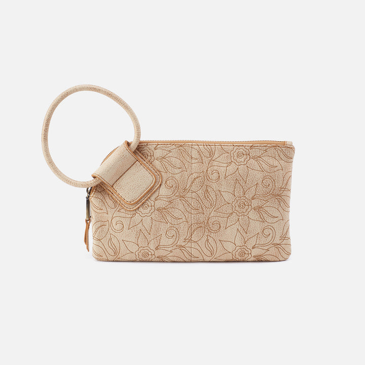 Sable Embroidered Wristlet Gold Leaf