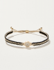 Friendship Bracelet Metallic Black & Gold with Pave Gems