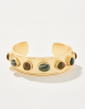 Naia Statement Cuff Unakite & Silver Leaf Jasper