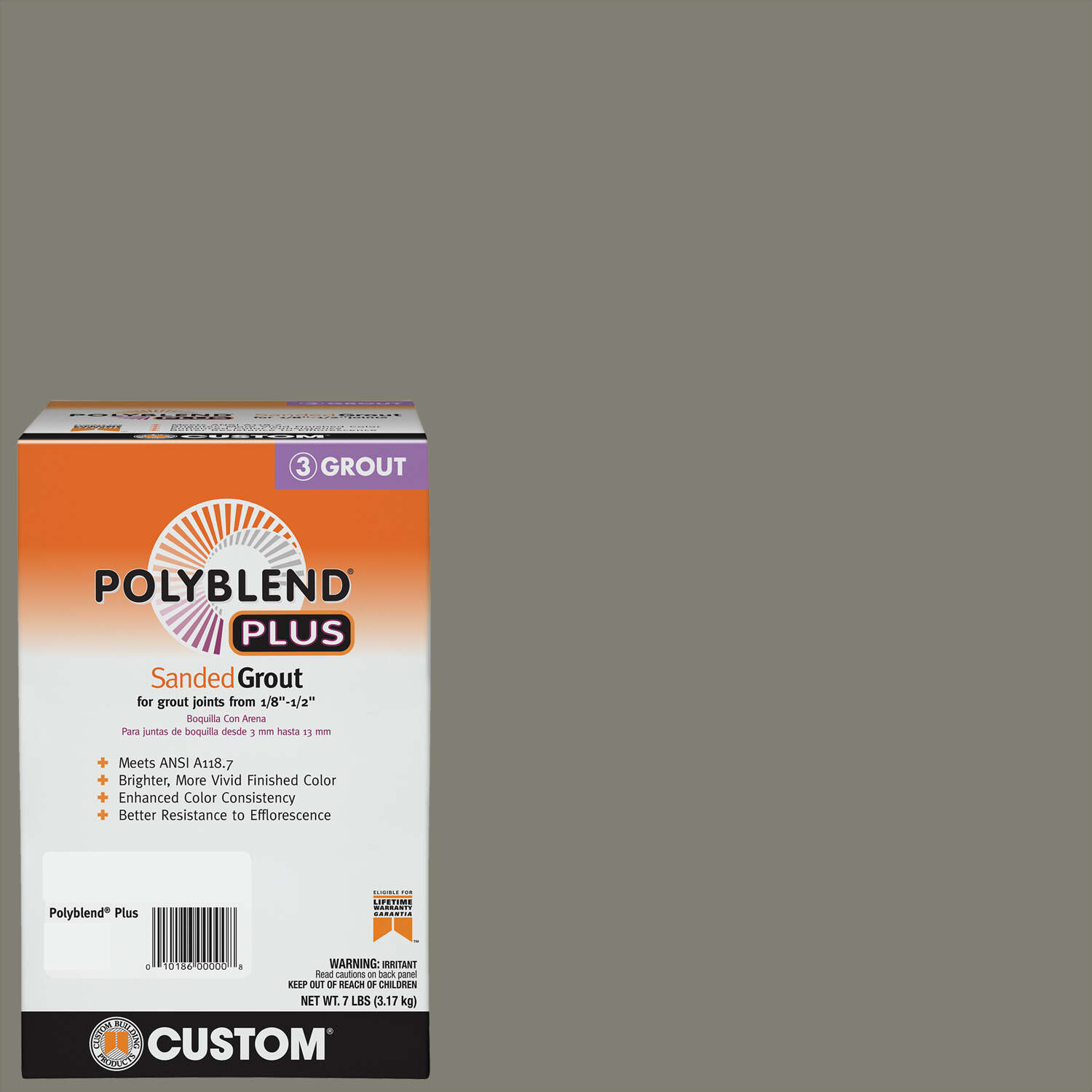 Polyblend Plus Indoor and Outdoor Sanded Grout 7 lb Natural Gray