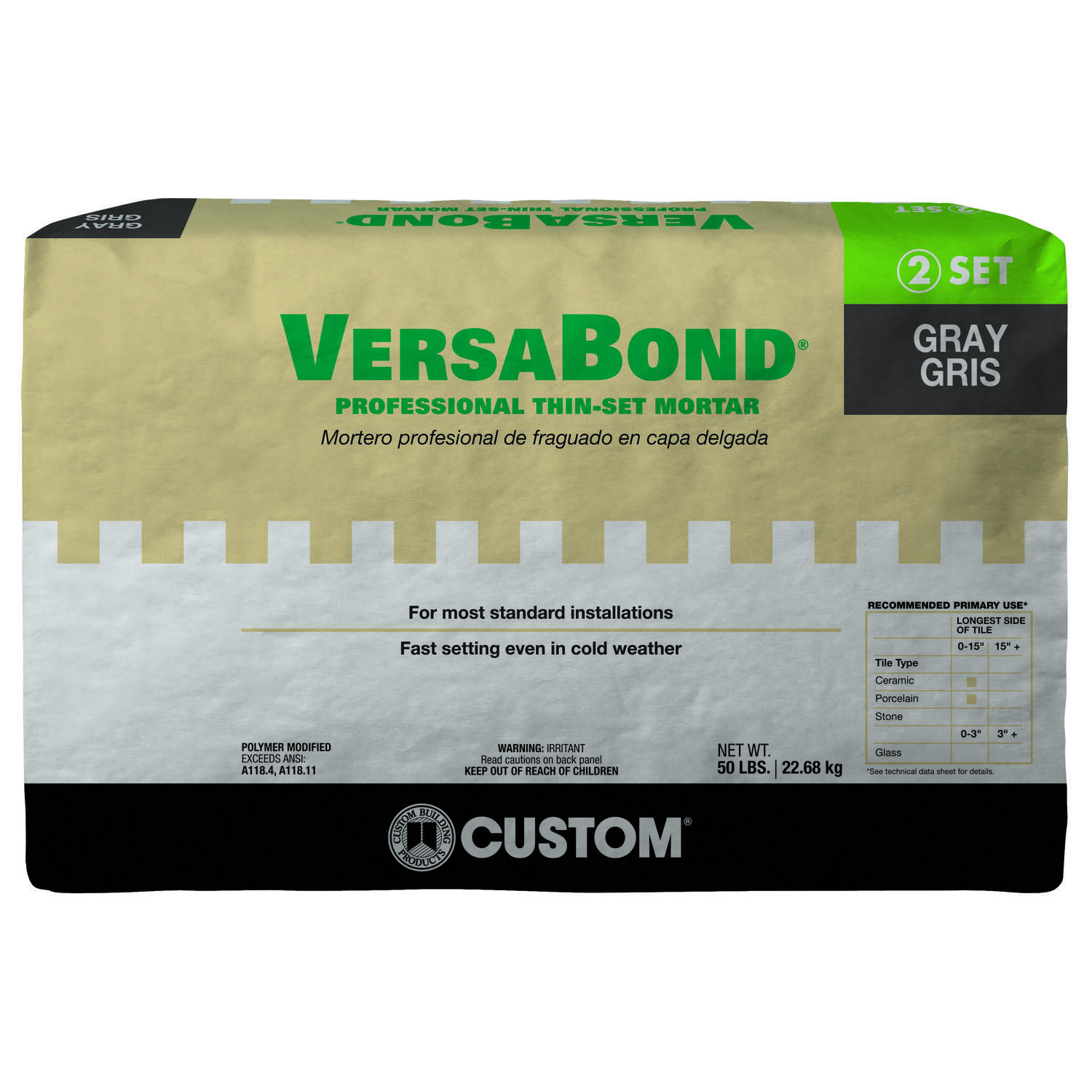 VersaBond Thin-Set Mortar 50 lb Gray