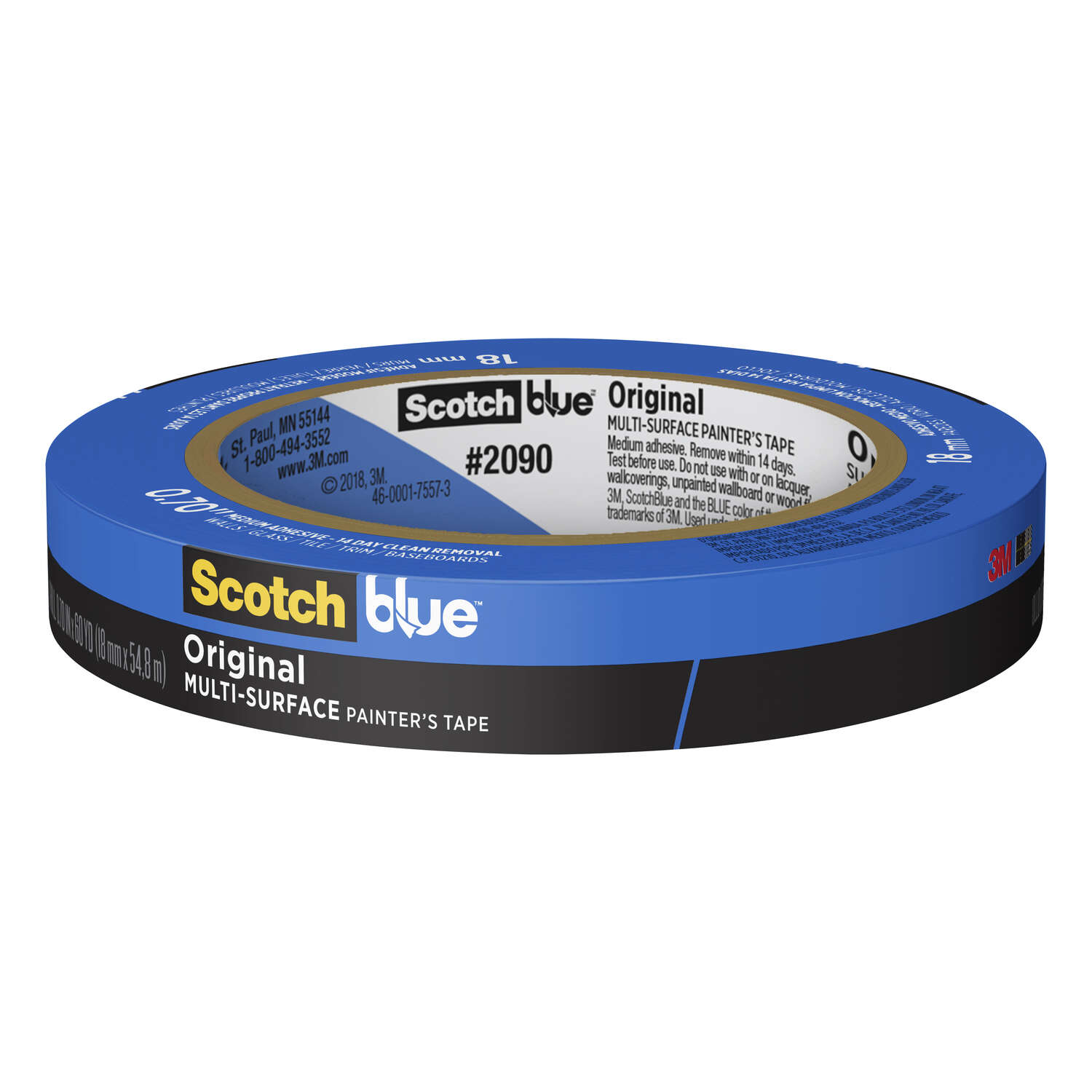 ScotchBlue 0.70 in. W X 60 yd L Blue Medium Strength Original Painter's Tape 1 pk