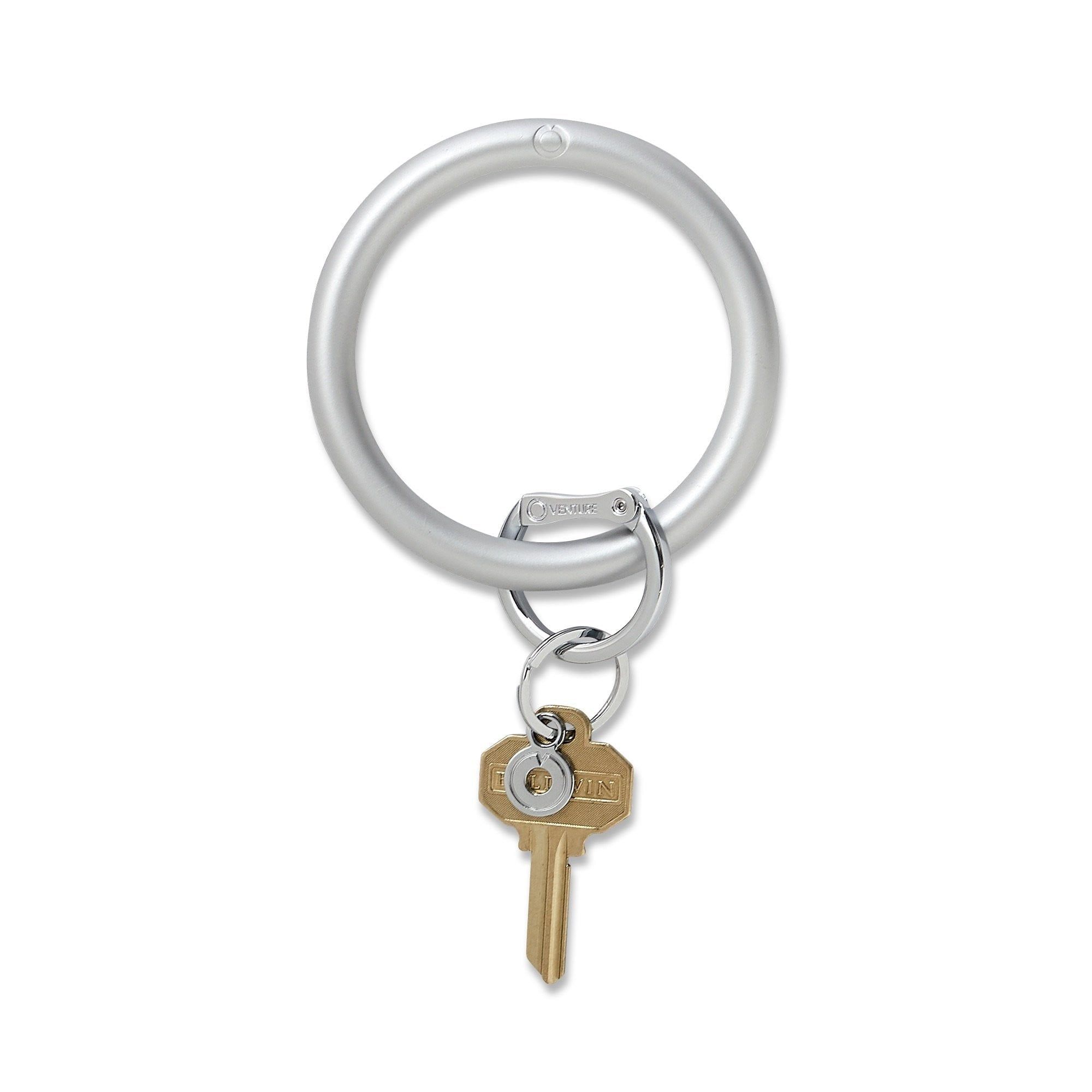 Pearlized Solid Quicksilver - Silicone Big O® Key Ring