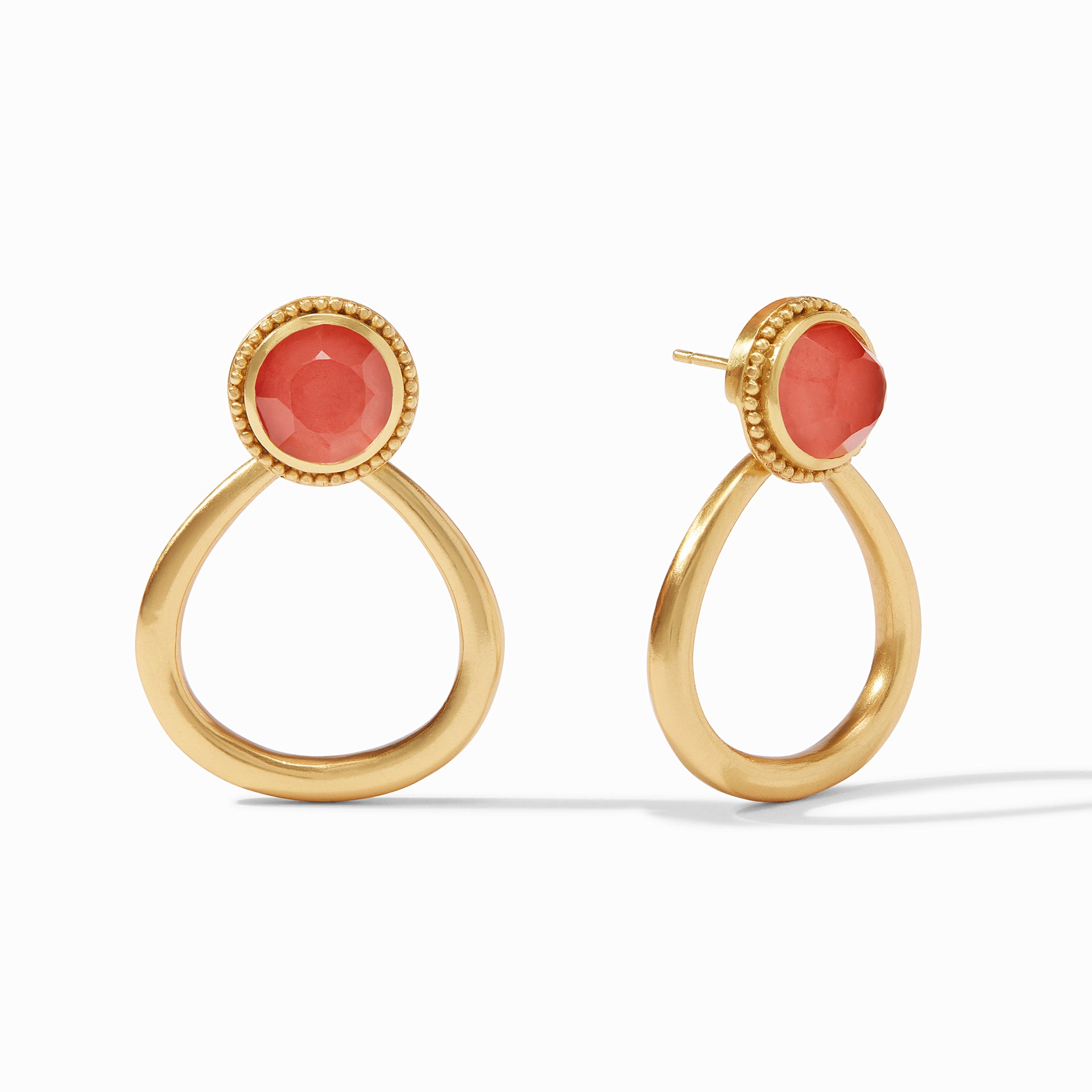 Flora Statement Earrings Iridescent Coral