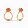 Flora Statement Earrings Iridescent Coral