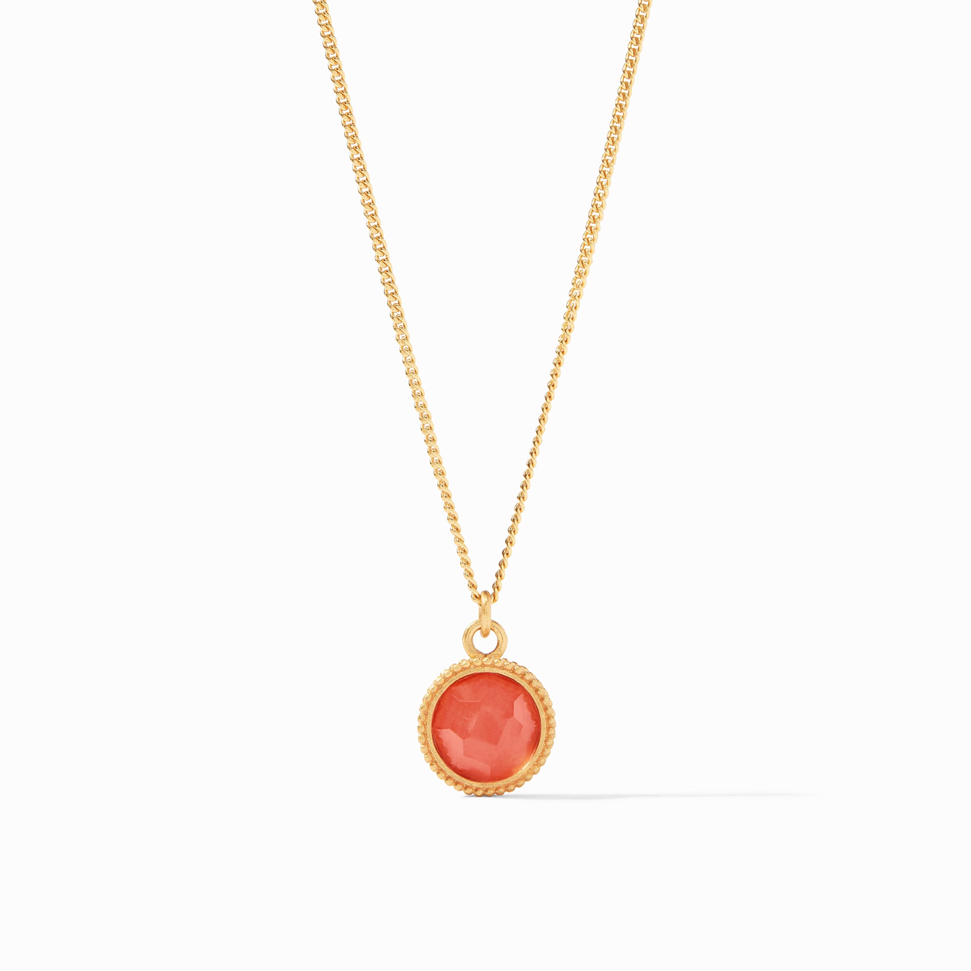 Fleur-de-Lis Solitaire Necklace Iridescent Coral