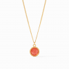 Fleur-de-Lis Solitaire Necklace Iridescent Coral