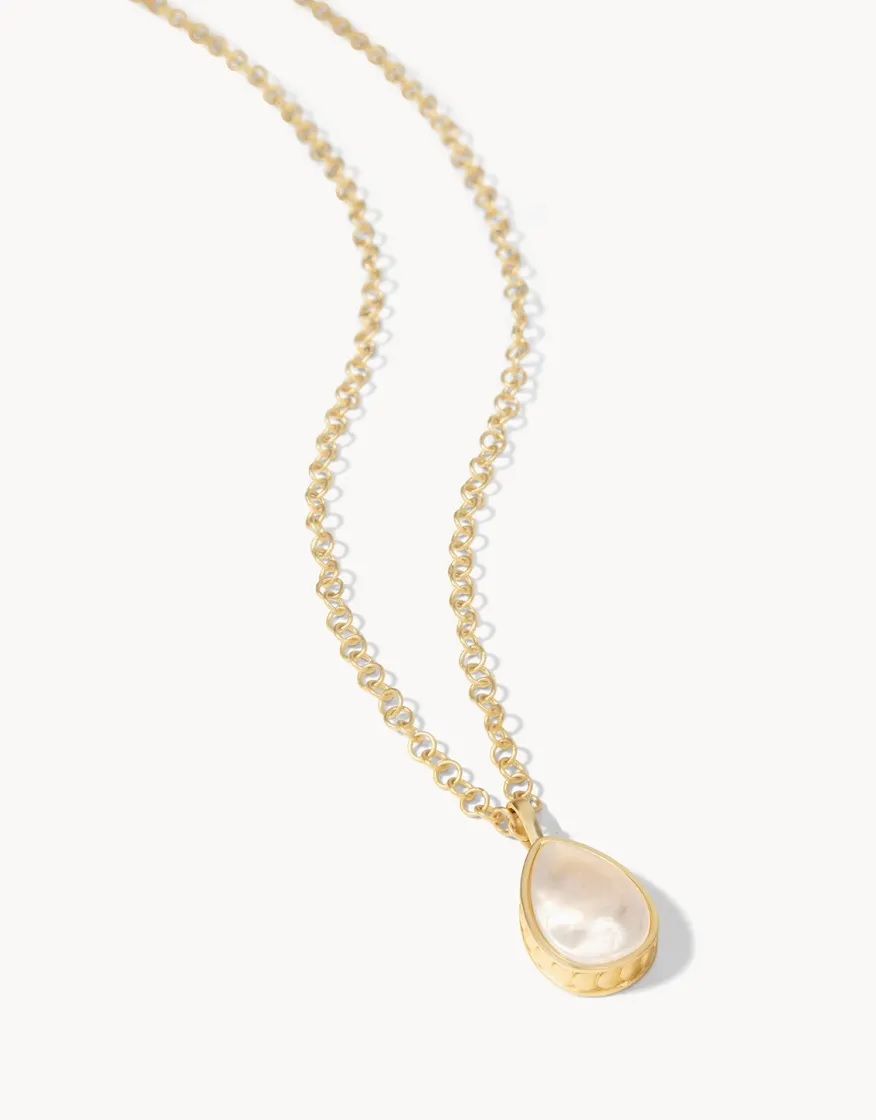 Naia Teardrop Necklace Pearlescent